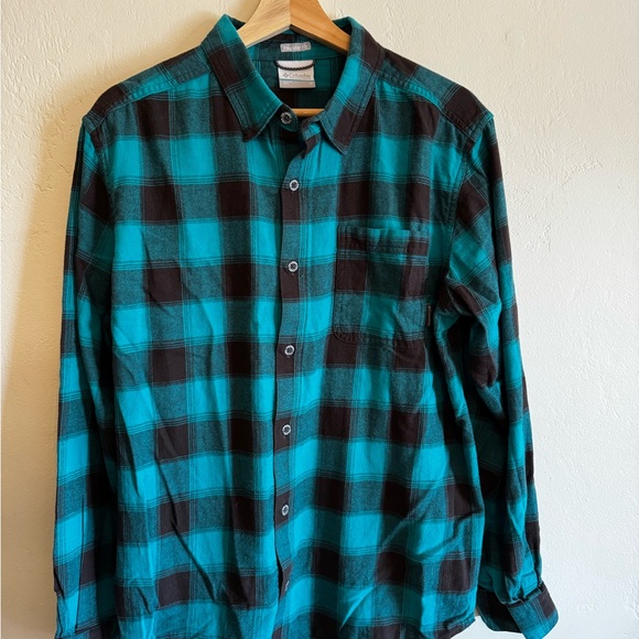 Columbia Other - Columbia Teal and Black Plaid Men's Shirt